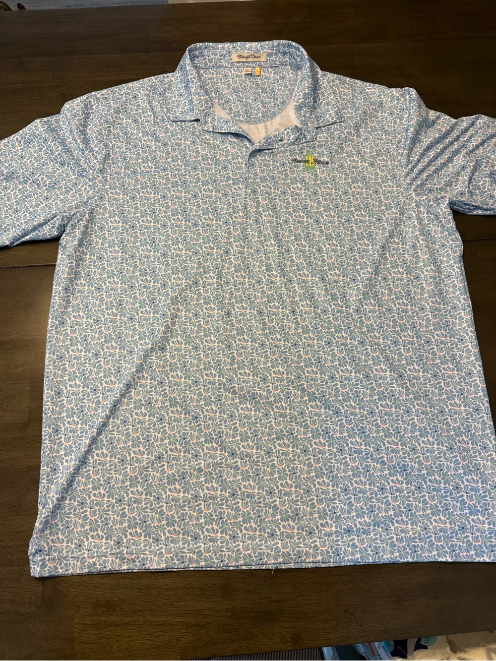 Light Blue Floral-Print Polo Shirt - Men's Casual Golf Polo Savannah Harbor